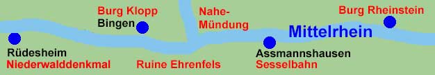 Winzer-Schiffsrundfahrt Rheinschifffahrt Rüdesheim, Bingen, Assmannshausen, Burg Rheinstein